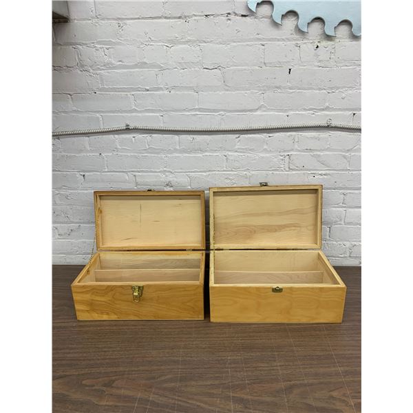 Lot of 2 Wooden Storage Boxes