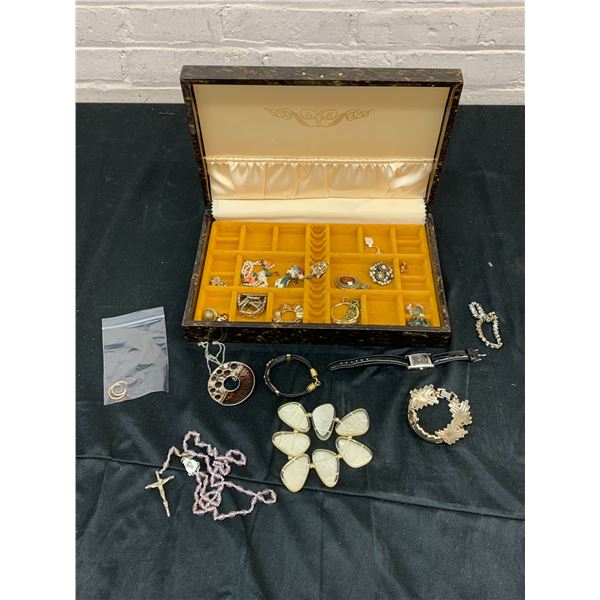Jewellery Box Full of Assorted Costume Pieces Earrings Bracelets Necklaces, etc