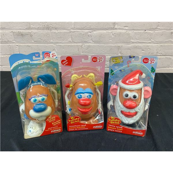 Lot of 3 Mr Potato Head Toys Holiday Theme Valentines, Christmas & Easter