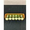 Image 1 : Green Glass Spice Rack with 6 Containers