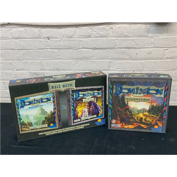 Lot of 2 Tabletop Board Game Dominion Adventures and Dominion Big Box