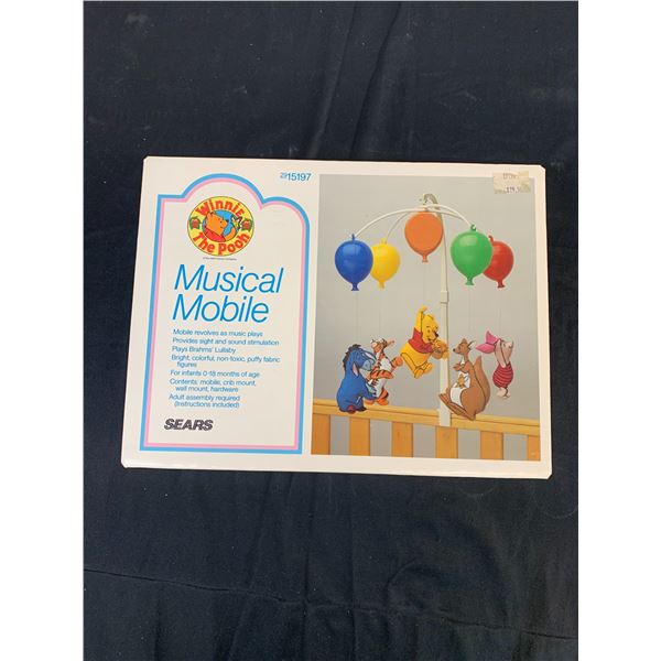 Winnie The Pooh Musical Mobile Baby Crib Decoration, Vintage w Box