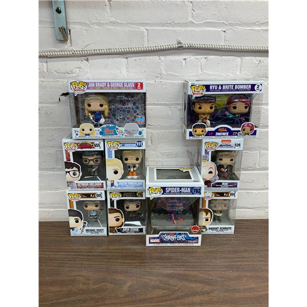 Lot of 9 Funko Pop Figures The Office, Avatar, Street Fighter, Spider-Man, etc
