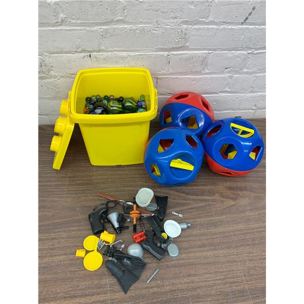 Marbles, GI Joe Accessories and Toddler Shape Puzzle Balls Toys
