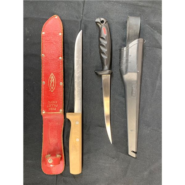 Lot of 2 Fish Filleting Knives Rapala and Premier