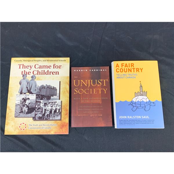 Lot of 3 Canadian History Books "A Fair Country", "Unjust Society" and "They Came for the Children"