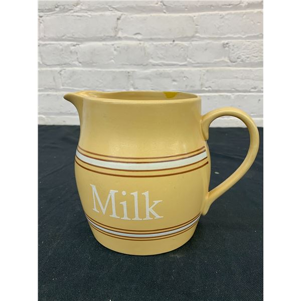 Over and Back Yellow Ware Milk Pitcher