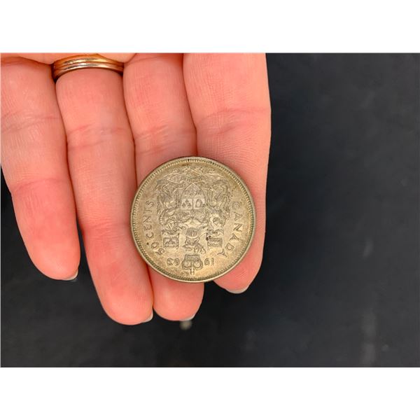 Canadian 50 Cent Coin Dated 1963