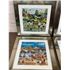 Image 2 : Lot of 4 Framed Wooster Scott Completed Puzzles 22" x 22"
