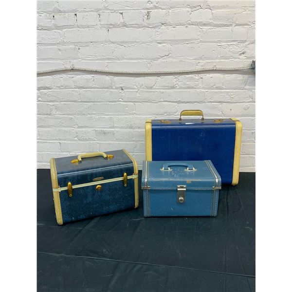 Lot of 3 Vintage Cosmetic Carry Cases / Carry-On Case