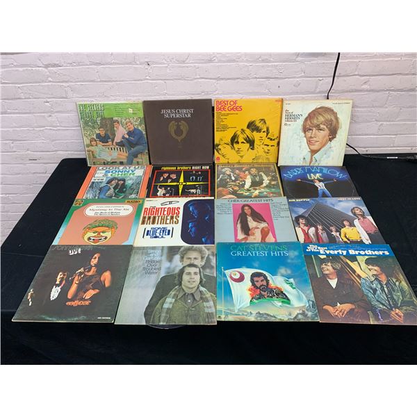 Lot of 16 Vinyl Records LPs Barry Manilow, Everly Brothers, Cat Stevens, etc