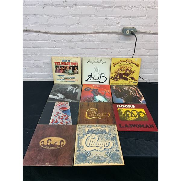 Lot of 11 Vinyl Records LPs Meat Loaf, The Beach Boys, Chicago, Doors, etc