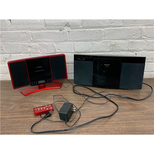 Panasonic and Sylvania Disc CD Players with Speakers