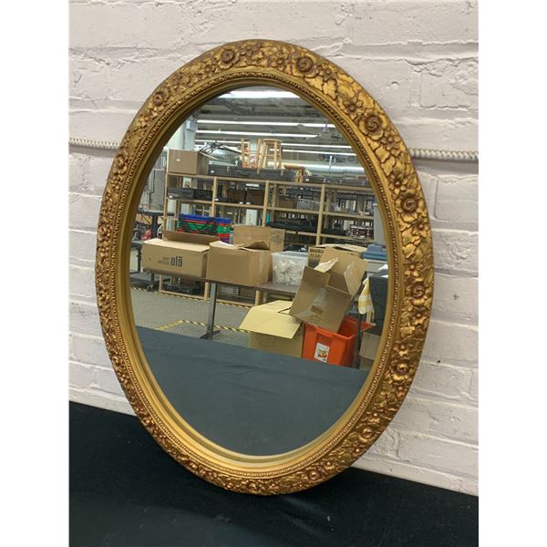 Ornate Gold Framed Oval Wall Mirror