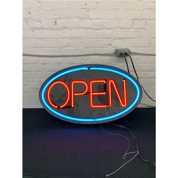 Vintage Neon 'OPEN' Wall Sign *works* 34" x 20"