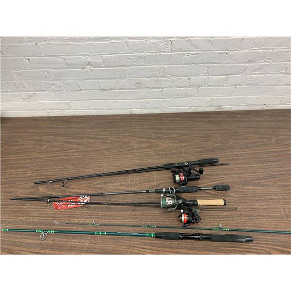 Lot of 4 Fishing Rods Berkley, Zebco, etc