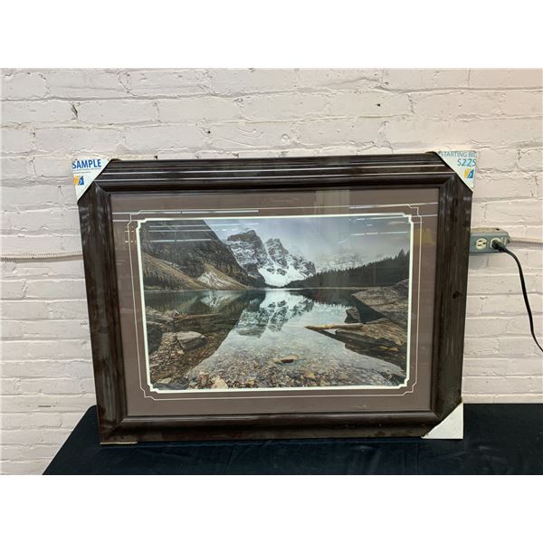 LARGE Framed Photograph "Mountain Reflections" Scene