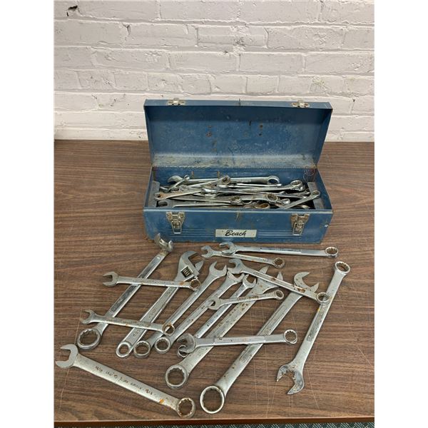 Tool Box with Large Assortment of Wrenches Various Sizes