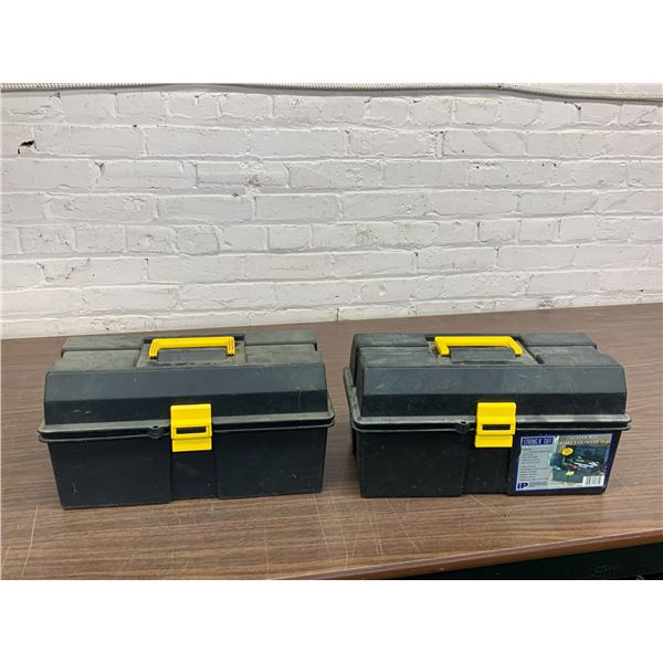 2 Tool Boxes, 1 with First Aid Kit and 1 With Small Handful of Tools