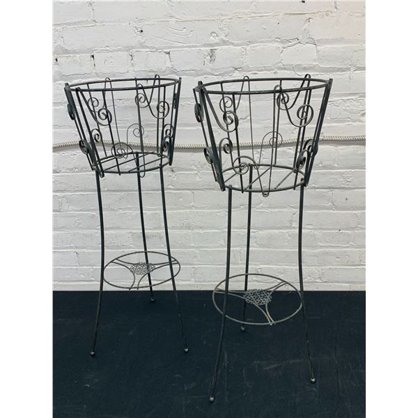 Pair of Metal Wire Plant Stands 30"
