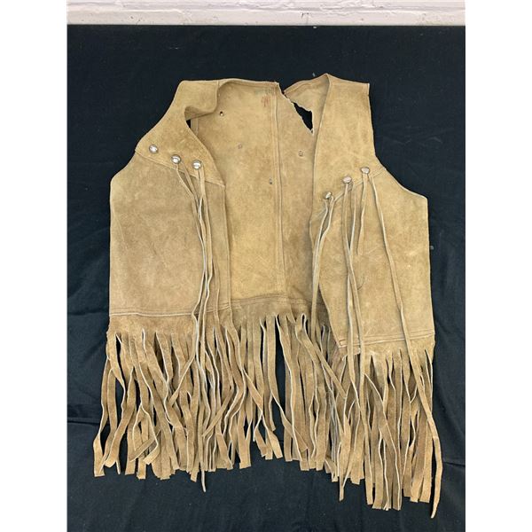Vintage Buck Skin Fringe Vest *damaged*