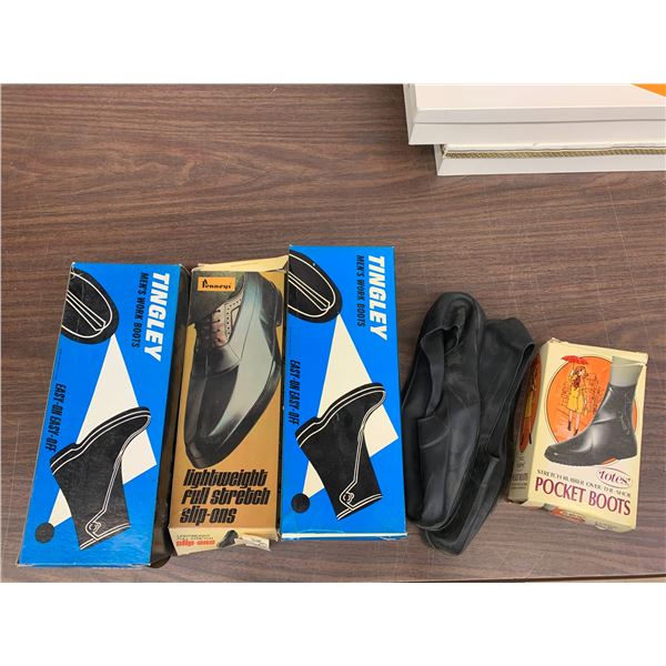Lot of Vintage Men's Work Boots / Rubber Boots Tingley, Penneys Slip-Ons, Pocket Boots