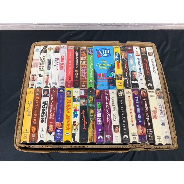 Box of 72 VHS Tape Movies Assorted