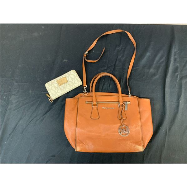 Michael Kors Brown Leather Tote and Wallet