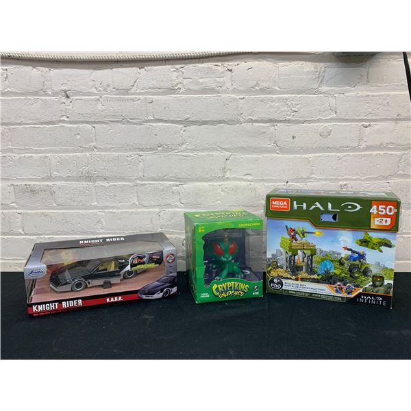 Lot of 3 Knight Rider Car, Halo MEGA Construx & Cryptkins Unleashed
