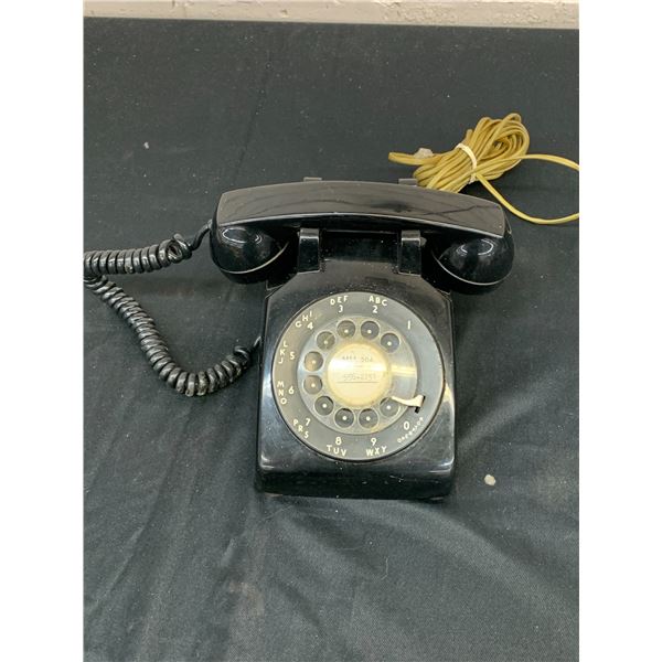 Vintage Rotary Black Telephone Area Code 204 ITT