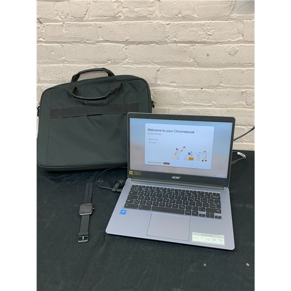 Acer Chromebook Lavender Colour Laptop w Charger, Case & Smart Watch