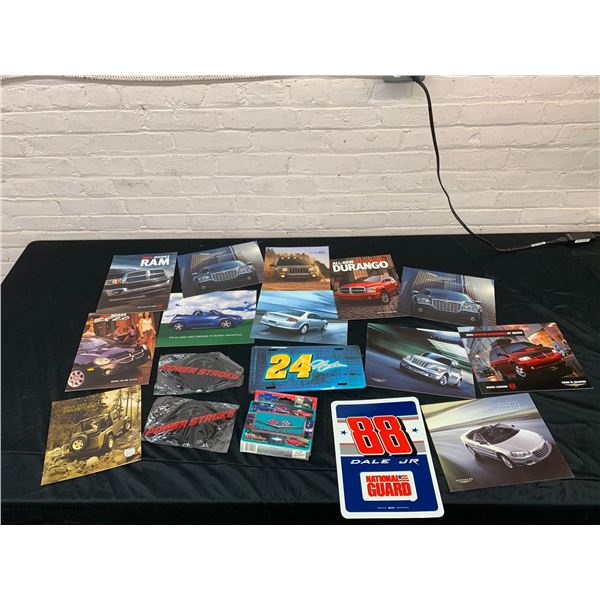 Automotive Lot Booklets, Tin with Playing Cards, Tin Wall Signs, Emblems
