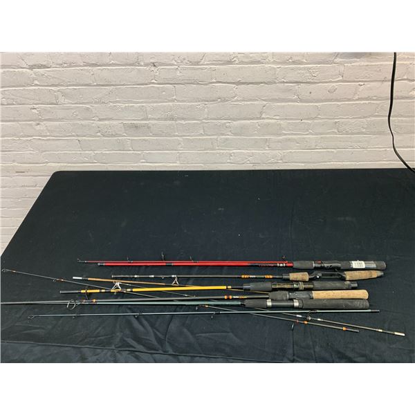 Lot of 5 Fishing Rods Zebco, Shimano, etc