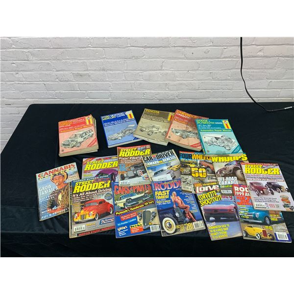 Lot of Automotive Street Rodder Magazines, Automotive Repair Manuals