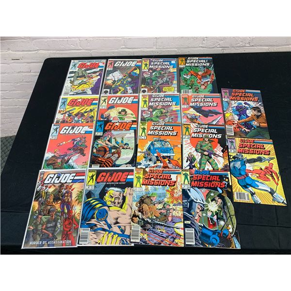 Lot of 18 Vintage Comics Marvel GI Joe, Special Missions