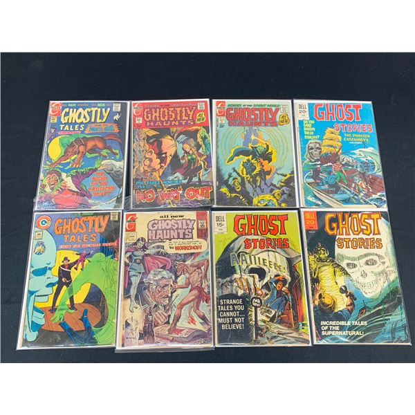 Lot of 8 Vintage Comic Books Ghost Stories, Ghost Haunts, Ghostly Tales by Dell, Charlton,