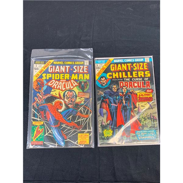 Lot of 2 Marvel Giant Sized #1s Chillers The Curse of Dracula and Spider-Man and Dracula