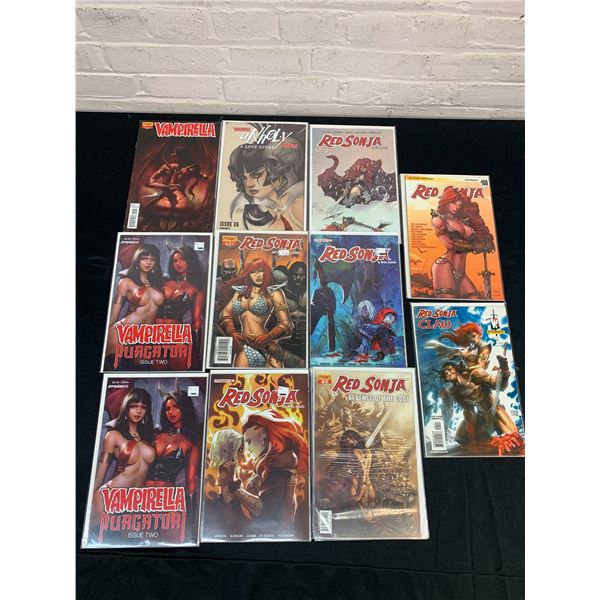 Lot of 13 Comic Books Vampirella and Red Sonja