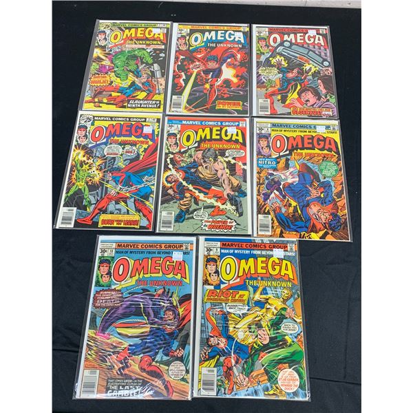 Lot of 8 OMEGA The Unknown Comic Books by Marvel Various Issues
