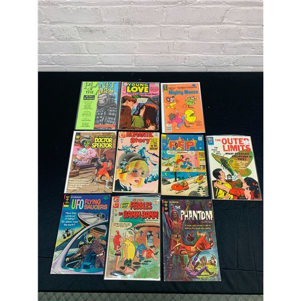 Lot of 10 Vintage Comics Gold Key Outer Limits, Young Love, Mighty Mouse, Doctor Spector, etc