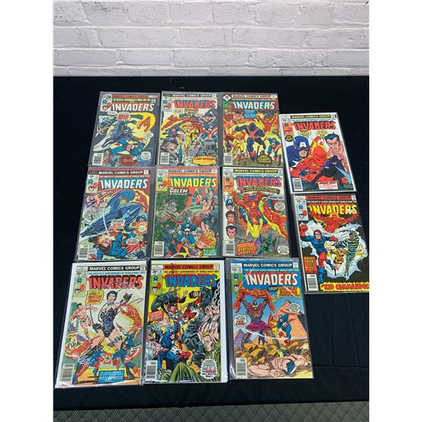 Lot of 11 Vintage Comic Books The Invaders Various Issues