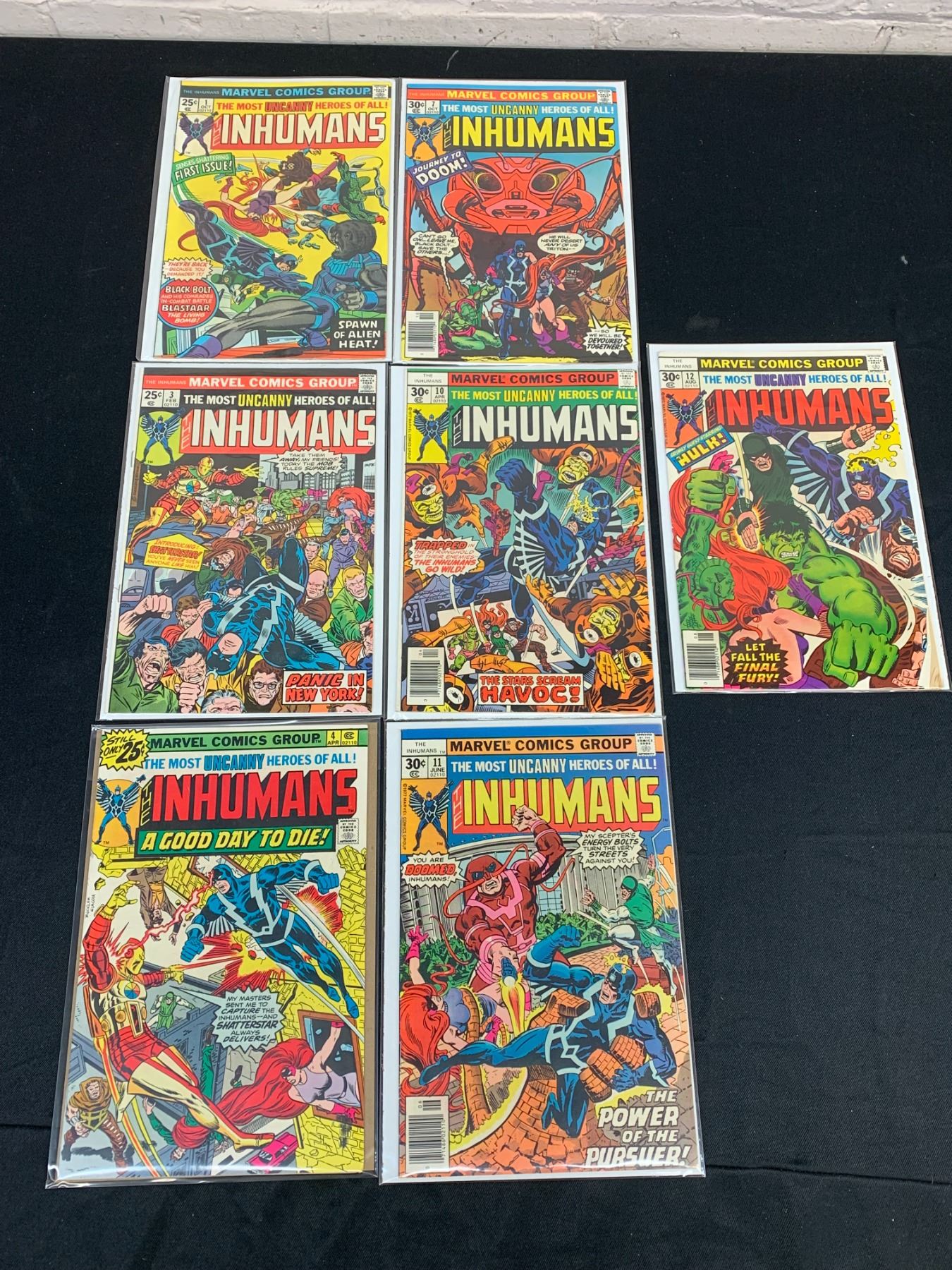 Marvel Inhumans Book Lot of 7 Vintage Comic Books Inhumans Various Issues Marvel Comics
