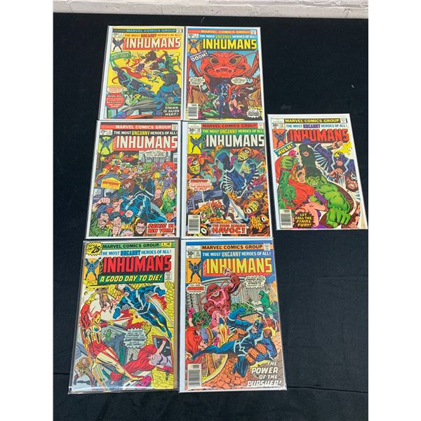 Lot of 7 Vintage Comic Books Inhumans Various Issues Marvel Comics