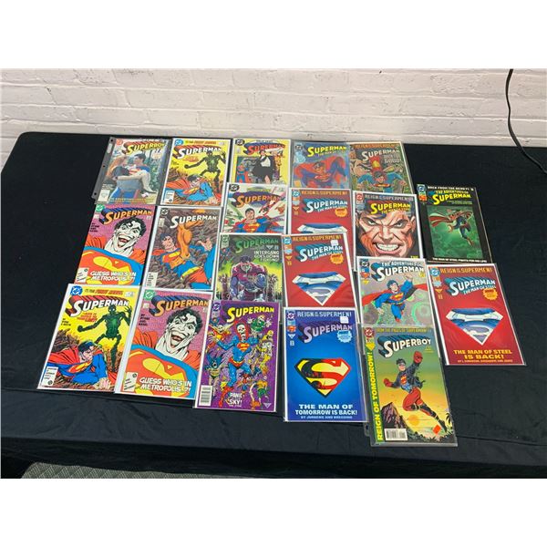 Lot of 20 Vintage DC Comics Superman, Adventures of, Reign of, Man of Steel, Various Issues