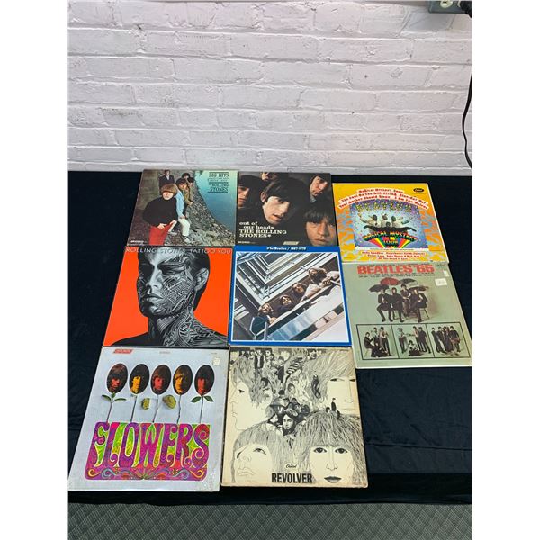 Lot of 8 Vinyl Records LPs The Beatles & The Rolling Stones