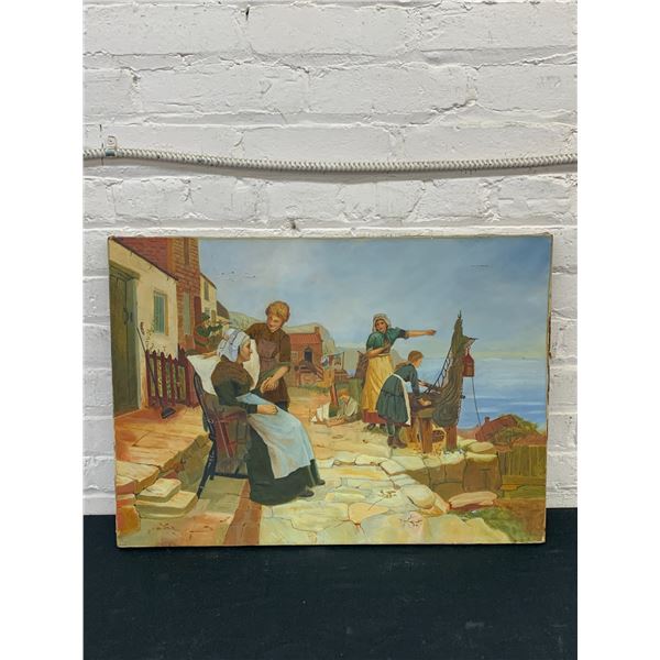 Antique Late 19th Century Early 20th Century Oil Painting, Unsigned 25" x 18"