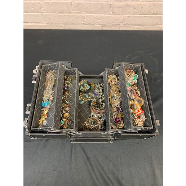 Jewellery Case FULL of Costume Pieces Rings, Necklaces, Bracelets, Earrings, Etc