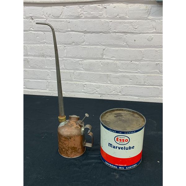 Oil Can and Empty ESSO Oil Tin Marvelube
