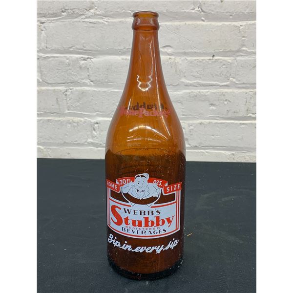 Webbs Stubby "Home Package" Glass Vintage Pop Bottle