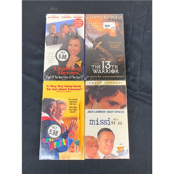 Lot of 4 SEALED VHS Tapes / Movies the 13th Warrior, Missing, Unstrung Heroes, etc